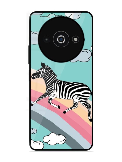 Zebra On A Rainbow Glossy Soft Edge Case for Poco C61 Chachhi