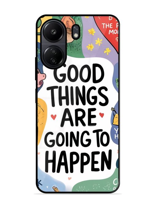 Uplifting Scribbles Glossy Soft Edge Case for Poco C65 Chachhi