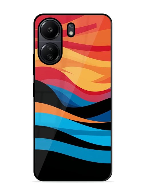 Blazing Currents Glossy Soft Edge Case for Poco C65 Chachhi