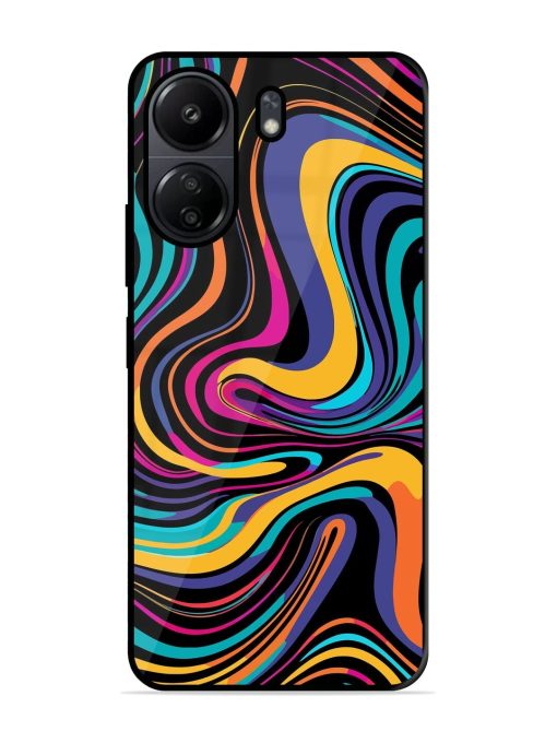 Psychedelic Swirl Glossy Soft Edge Case for Poco C65 Chachhi