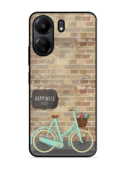 Pedaling Towards Happiness Glossy Soft Edge Case for Poco C65 Chachhi