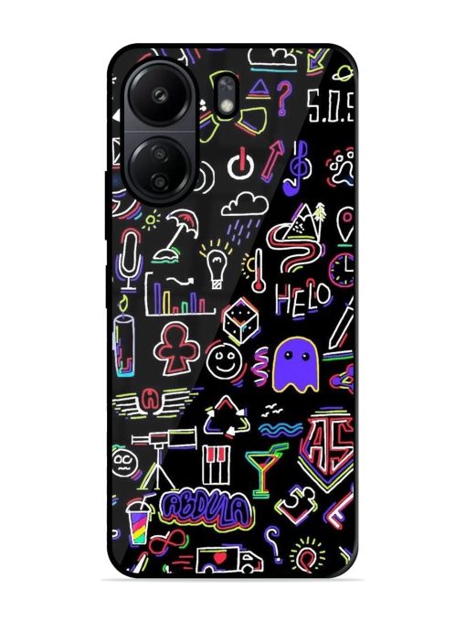 Neon Doodle Glossy Soft Edge Case for Poco C65 Chachhi