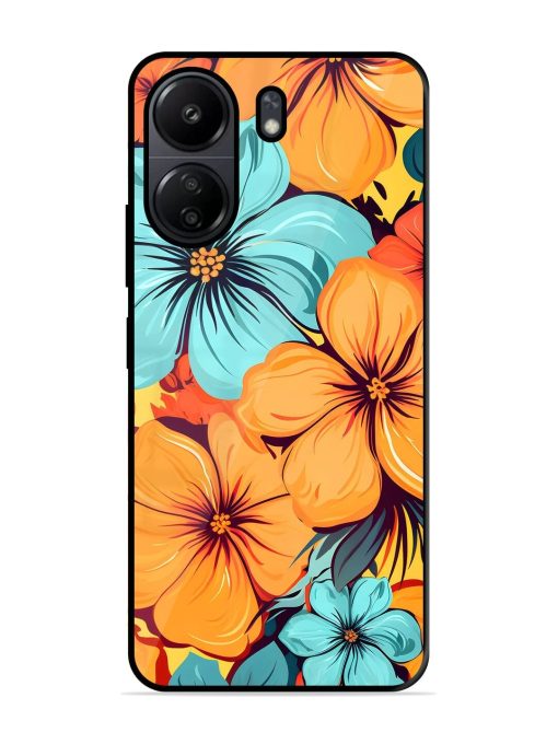 Tropical Bloom Glossy Soft Edge Case for Poco C65 Chachhi