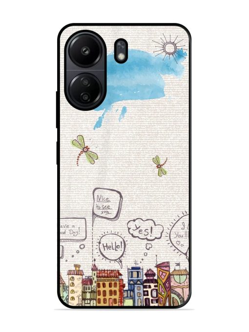 Doodle City Glossy Soft Edge Case for Poco C65 Chachhi