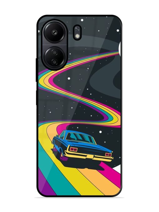 Rainbow Road Glossy Soft Edge Case for Poco C65 Chachhi