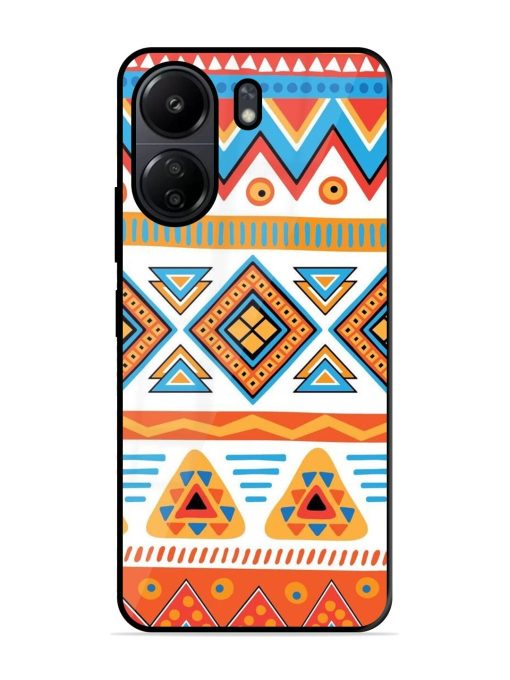 Vibrant Tribal Pattern Glossy Soft Edge Case for Poco C65 Chachhi