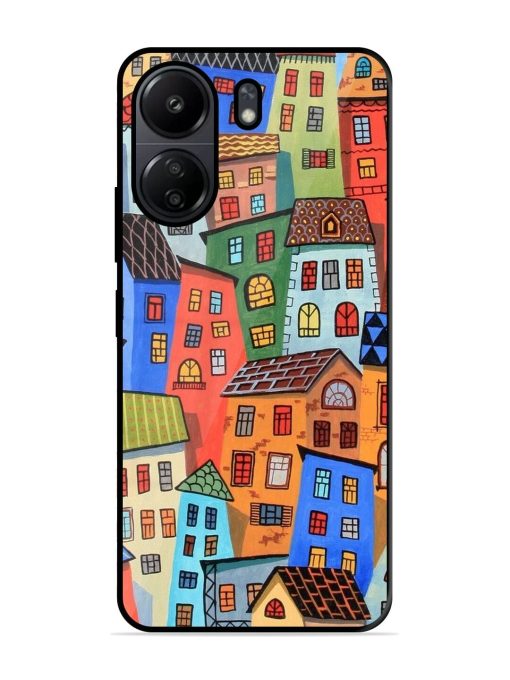 Rainbow House Glossy Soft Edge Case for Poco C65 Chachhi