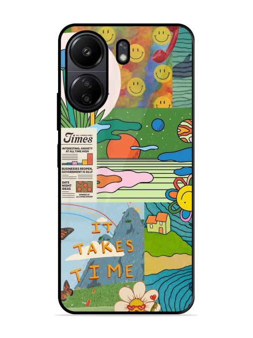 Groovy Vibes Glossy Soft Edge Case for Poco C65 Chachhi