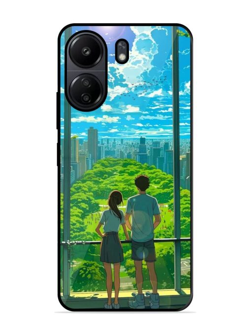 Cyberpunk Dreamscape Glossy Soft Edge Case for Poco C65 Chachhi