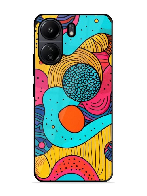 Psychedelic Patterns Glossy Soft Edge Case for Poco C65 Chachhi