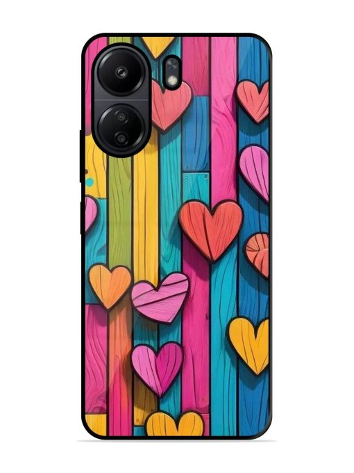 Rainbow Of Hearts Glossy Soft Edge Case for Poco C65 Chachhi