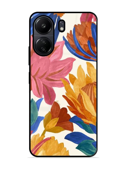 Blooming Tapestry Glossy Soft Edge Case for Poco C65 Chachhi