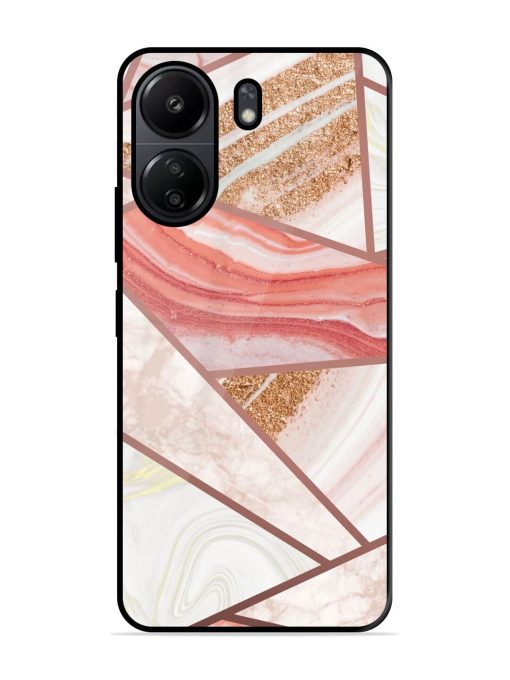 Rosy Mosaic Glossy Soft Edge Case for Poco C65 Chachhi