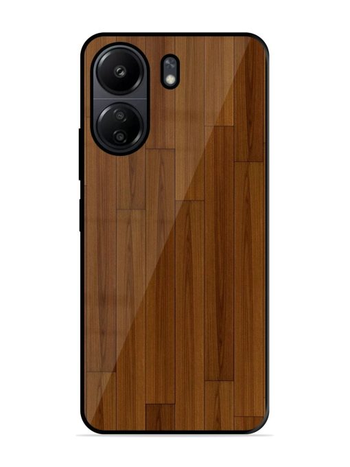 Warm Woodgrain Glossy Soft Edge Case for Poco C65 Chachhi