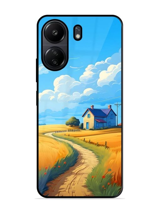 Countryside Cottage Glossy Soft Edge Case for Poco C65 Chachhi