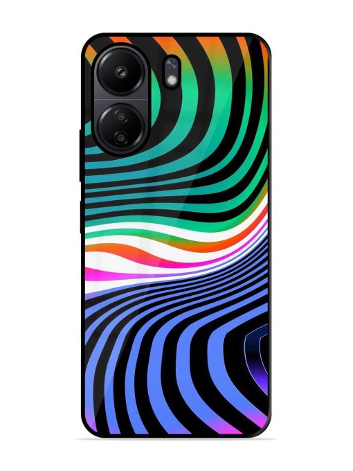 Psychedelic Waves Glossy Soft Edge Case for Poco C65 Chachhi