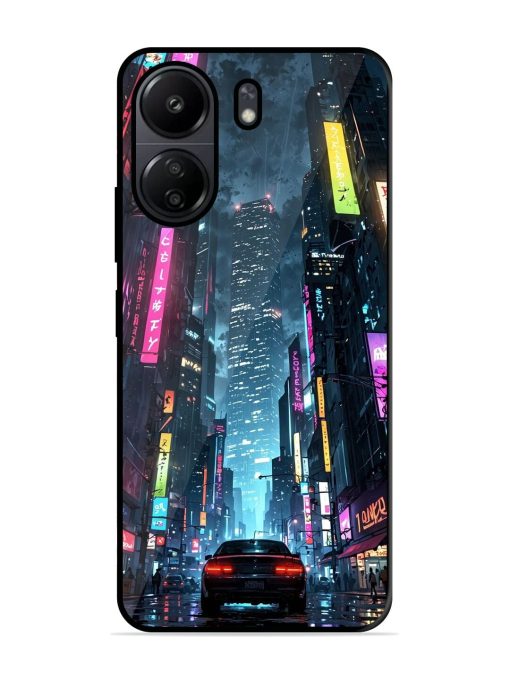 Neon Nightscape Glossy Soft Edge Case for Poco C65 Chachhi