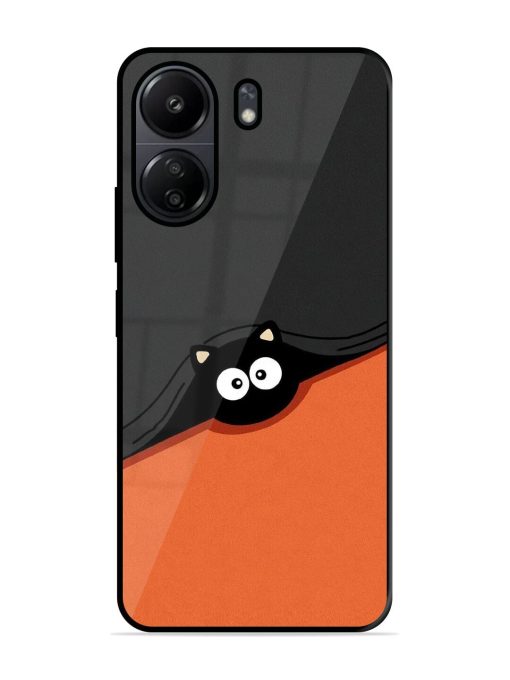 Peek-A-Boo Kitty Glossy Soft Edge Case for Poco C65 Chachhi