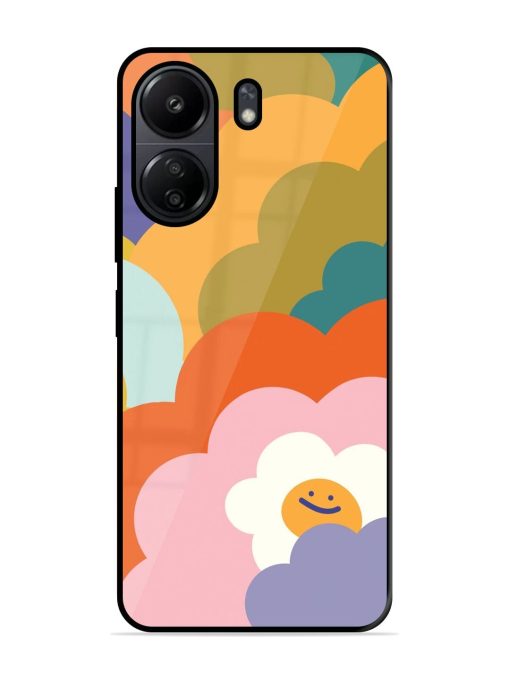 Happy Flower Power Glossy Soft Edge Case for Poco C65 Chachhi