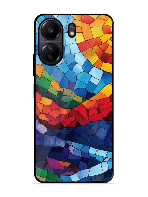 Mosaic Sunset Glossy Soft Edge Case for Poco C65 Chachhi