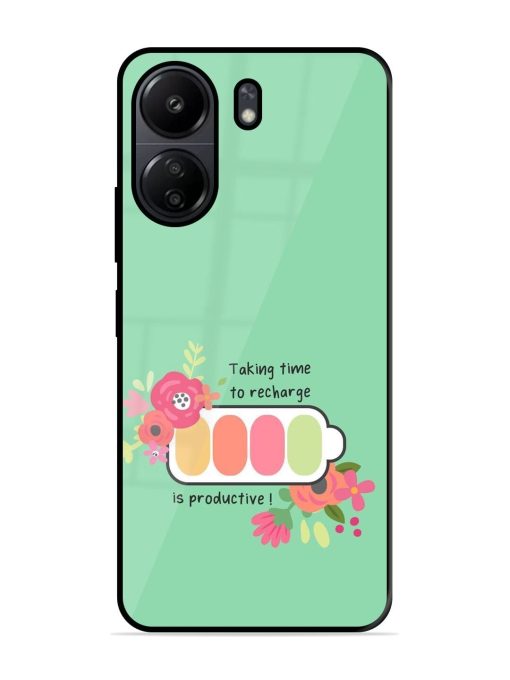 Recharge And Bloom Glossy Soft Edge Case for Poco C65 Chachhi