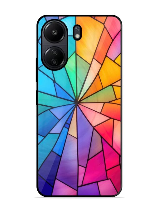 Stained Glass Kaleidoscope Of Colors Glossy Soft Edge Case for Poco C65 Chachhi