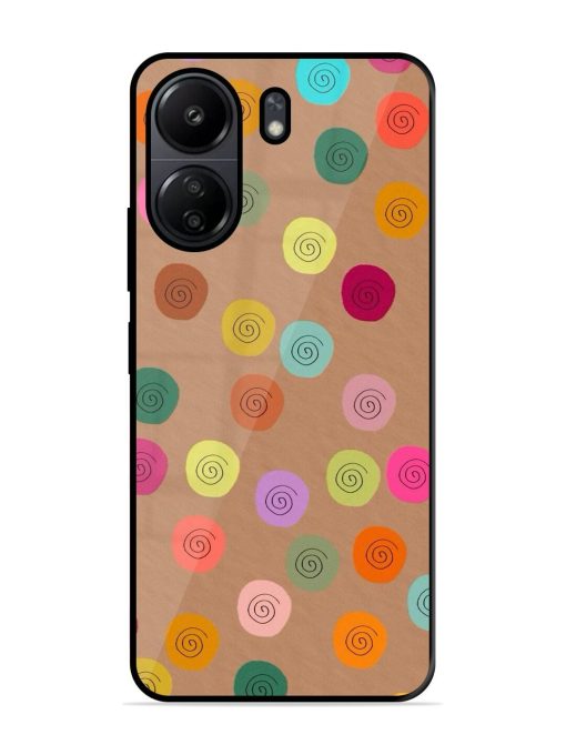 Swirly Dots On Kraft Glossy Soft Edge Case for Poco C65 Chachhi