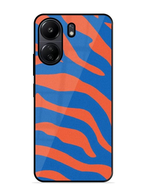 Zebra Stripes In Blue And Orange Glossy Soft Edge Case for Poco C65 Chachhi