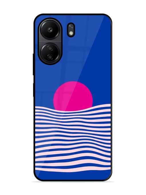 Pink Sunset Over Blue Waves Glossy Soft Edge Case for Poco C65 Chachhi