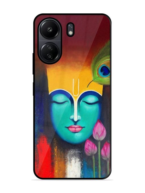 Divine Tranquility: The Face Of Krishna Glossy Soft Edge Case for Poco C65 Chachhi