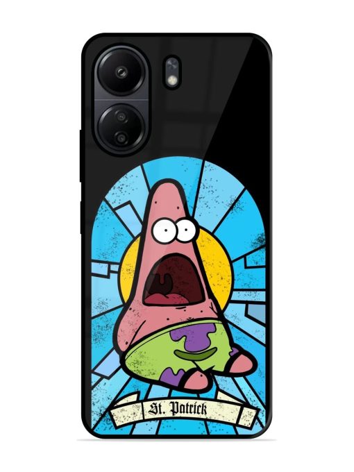 St. Patrick'S Day Stained Glass Patrick Star Glossy Soft Edge Case for Poco C65 Chachhi