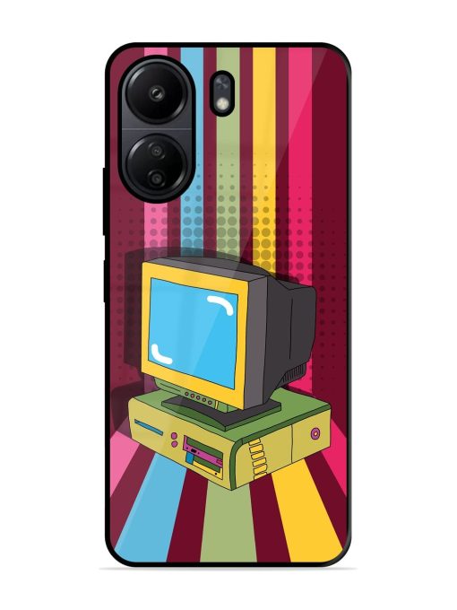 Retro Tech Vibes Glossy Soft Edge Case for Poco C65 Chachhi