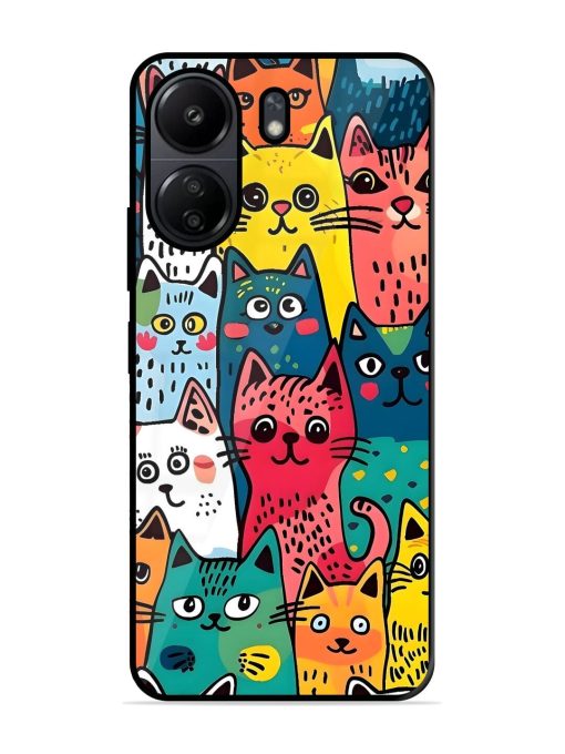 Feline Frenzy Glossy Soft Edge Case for Poco C65 Chachhi