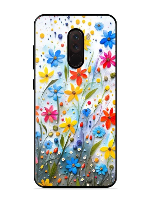 Vibrant Floral Glossy Soft Edge Case for Poco F1 Chachhi