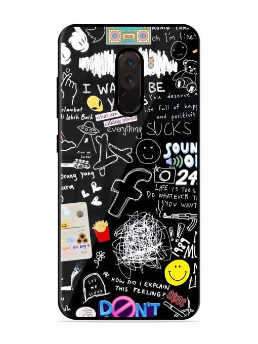 Doodle Diary Glossy Soft Edge Case for Poco F1 Chachhi