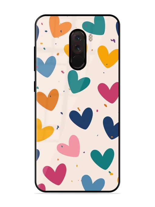 Rainbow Hearts Glossy Soft Edge Case for Poco F1 Chachhi