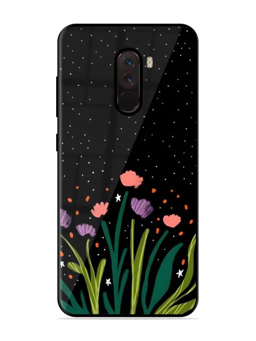 Midnight Bloom Glossy Soft Edge Case for Poco F1 Chachhi