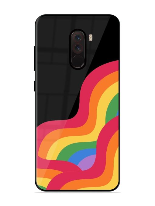 Wavy Rainbow Glossy Soft Edge Case for Poco F1 Chachhi