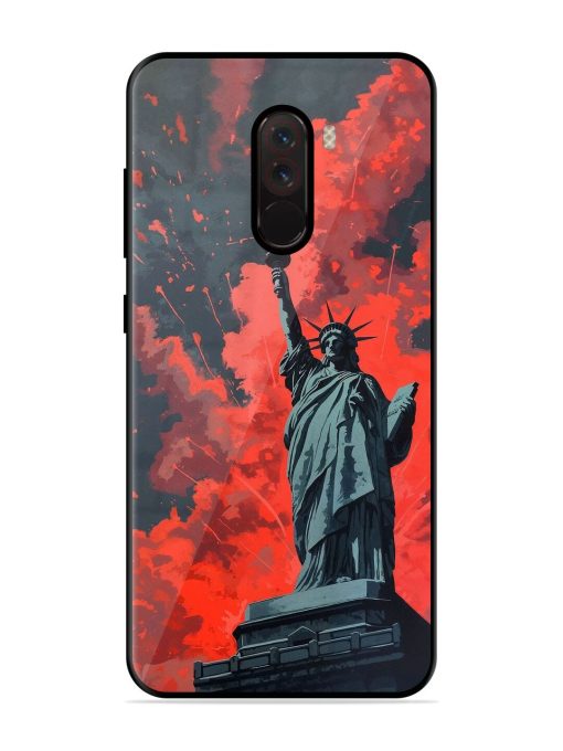 Lady Liberty'S Firework Finale Glossy Soft Edge Case for Poco F1 Chachhi