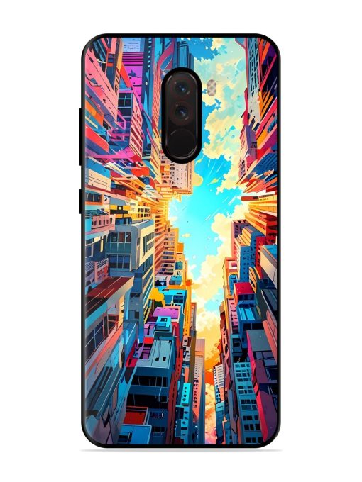 Skyward City Glossy Soft Edge Case for Poco F1 Chachhi