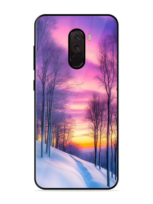 Winter'S Purple Haze Glossy Soft Edge Case for Poco F1 Chachhi