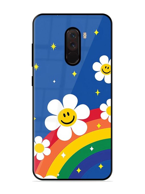 Happy Daisies And Rainbow Sky Glossy Soft Edge Case for Poco F1 Chachhi