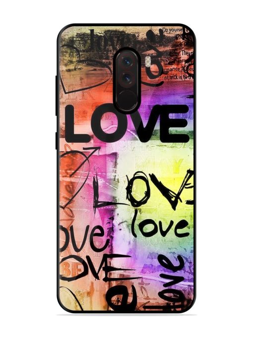 Love Graffiti Glossy Soft Edge Case for Poco F1 Chachhi