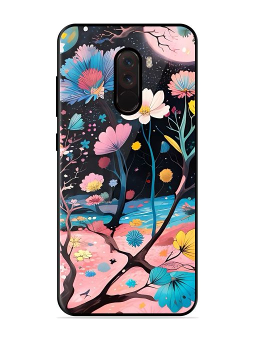 Cosmic Bloom Glossy Soft Edge Case for Poco F1 Chachhi