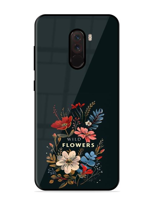 Dark Floral Glossy Soft Edge Case for Poco F1 Chachhi