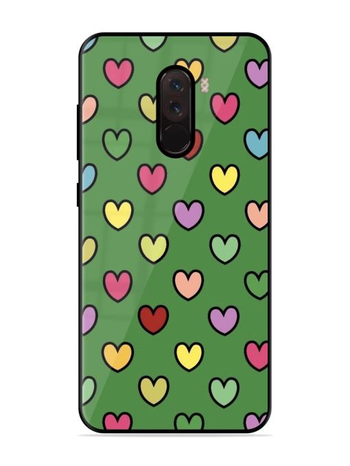 Rainbow Heart Parade Glossy Soft Edge Case for Poco F1 Chachhi