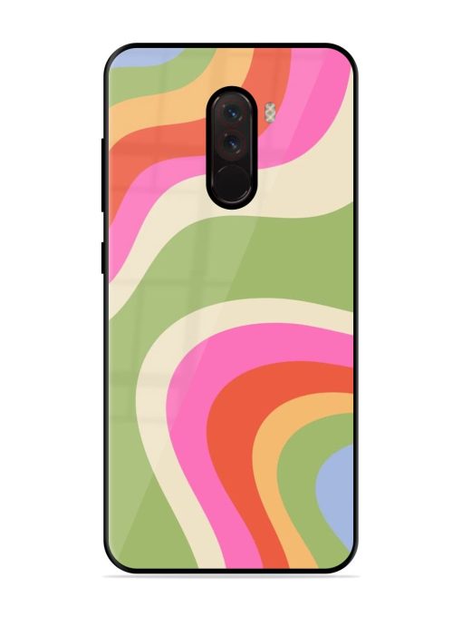 Wavy Rainbow Wonderland Glossy Soft Edge Case for Poco F1 Chachhi