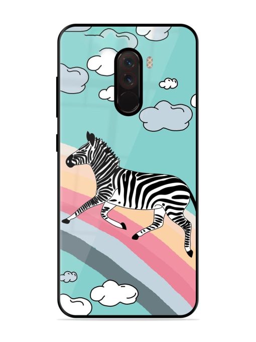 Zebra On A Rainbow Glossy Soft Edge Case for Poco F1 Chachhi