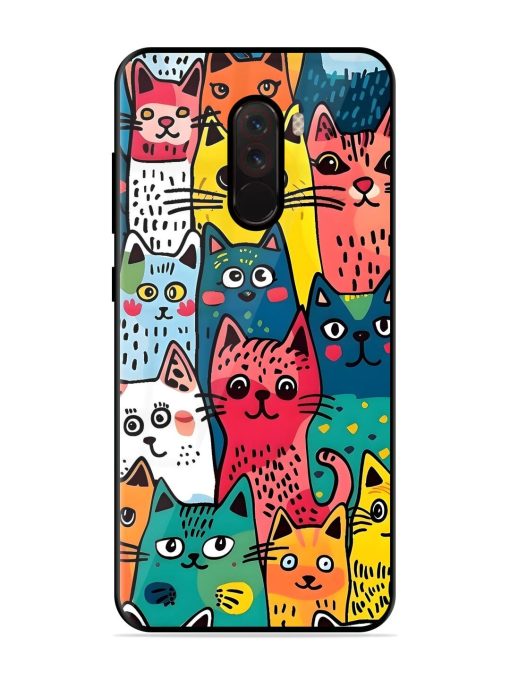 Feline Frenzy Glossy Soft Edge Case for Poco F1 Chachhi