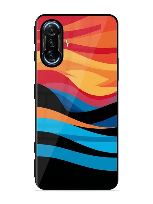 Blazing Currents Glossy Soft Edge Case for Poco F3 Gt (5G) Chachhi